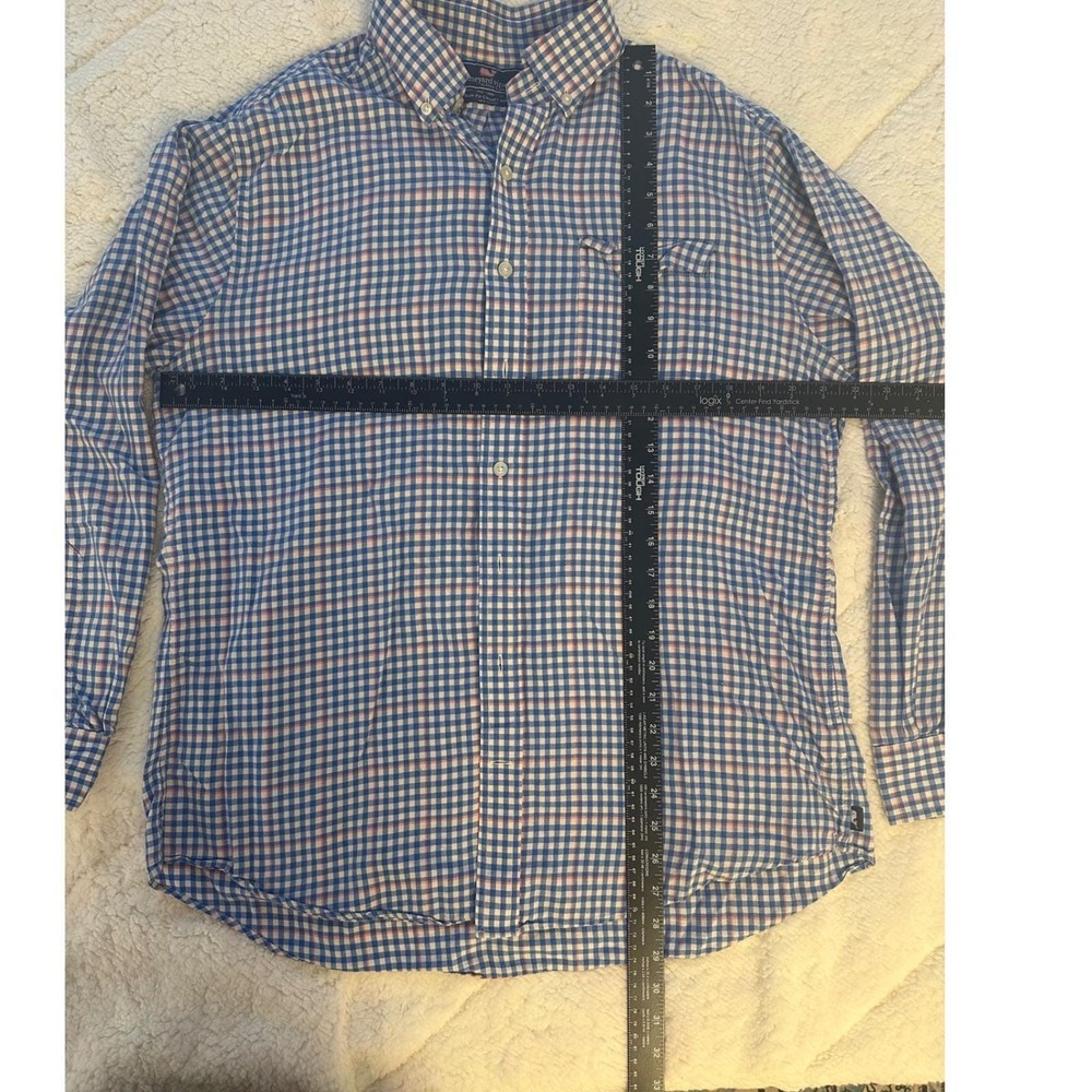 Vineyard Vines Slim Fit Crosby Gingham Button Down‎ Shirt Men Size L Blue Pink - Picture 3 of 7